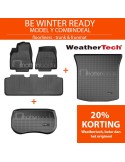 Tesla Model Y combideal: Weathertech Floorliners, kofferbakmat & frunkmat