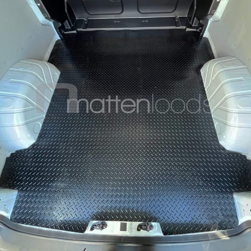 Laadvloermat rubber (traanplaat motief) Ford Transit Custom dubbelcabine (af fabriek) 2023-heden