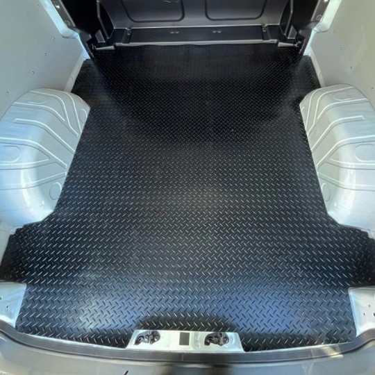 Laadvloermat rubber (traanplaat motief) Ford Transit Custom dubbelcabine (af fabriek) 2023-heden