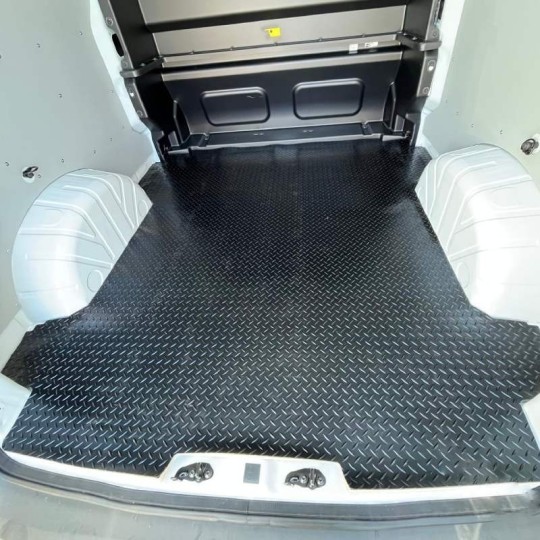 Laadvloermat rubber (traanplaat motief) Ford Transit Custom dubbelcabine (af fabriek) 2023-heden