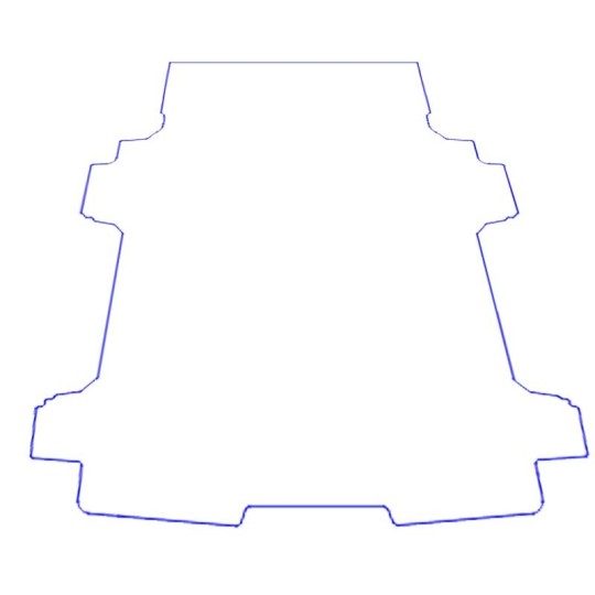 Premium M-Line laadvloermat Ford Transit Custom Snoeks dubbele cabine L2 vanaf 2023 | 4mm antislip rubber traanplaat