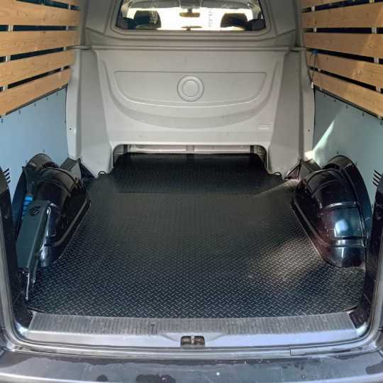 Laadvloermat rubber (traanplaat motief) Volkswagen Transporter T6 dubbelcabine verlengd 2015-2019