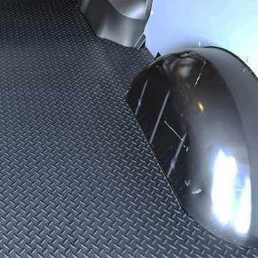 Laadvloermat rubber (traanplaat motief) Mercedes Vito L3 WB343 dubbel cabine 2014-heden 2