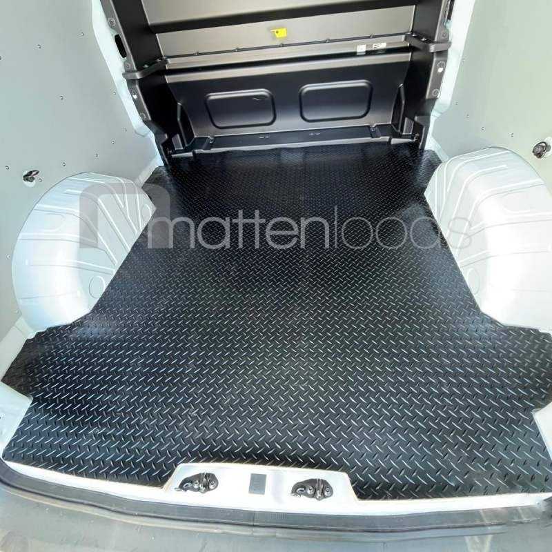 Laadvloermat rubber (traanplaat motief) Ford Transit Custom dubbelcabine (af fabriek) 2023-heden