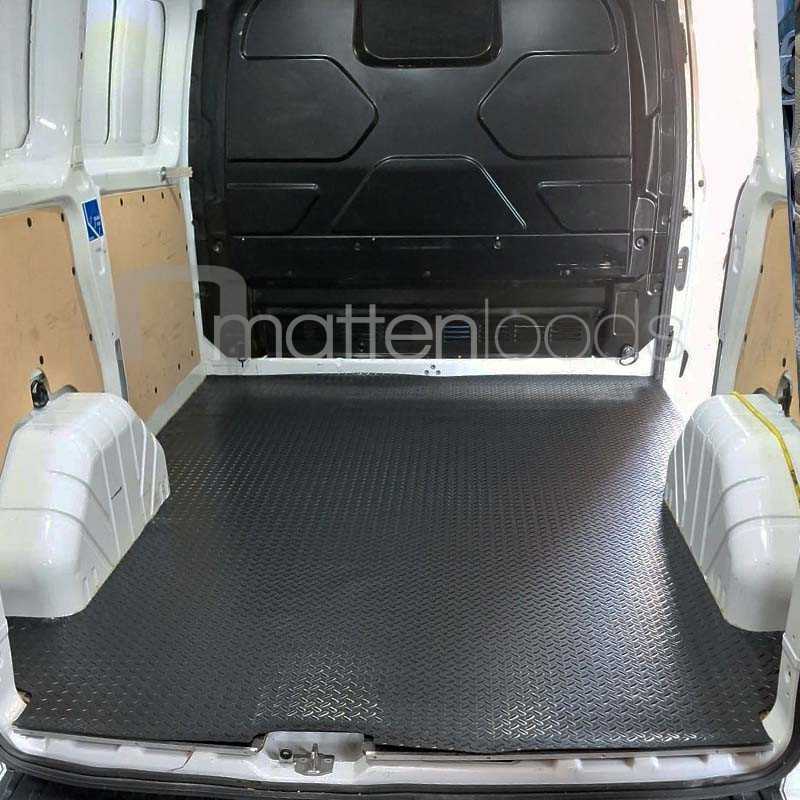 Laadvloermat rubber (traanplaatmotief) Ford Transit Custom kort 3-zits 2012-2023